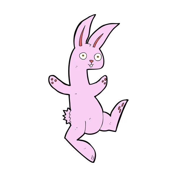 Funny cartoon pink rabbit — Stock Vector