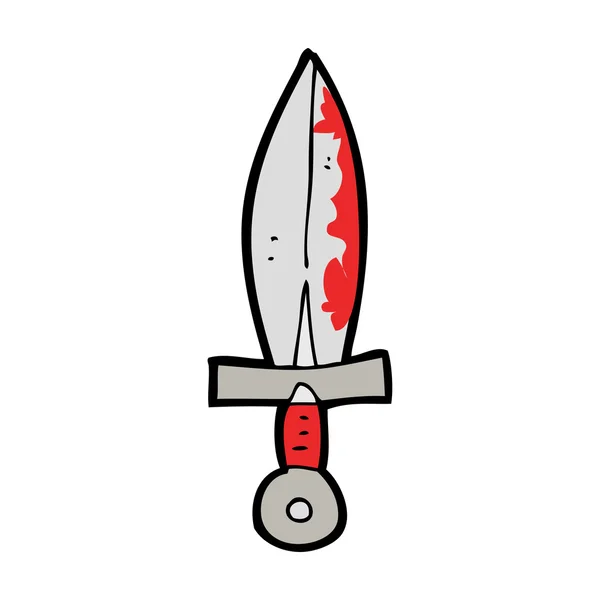 Cartoon bloedige zwaard — Stockvector