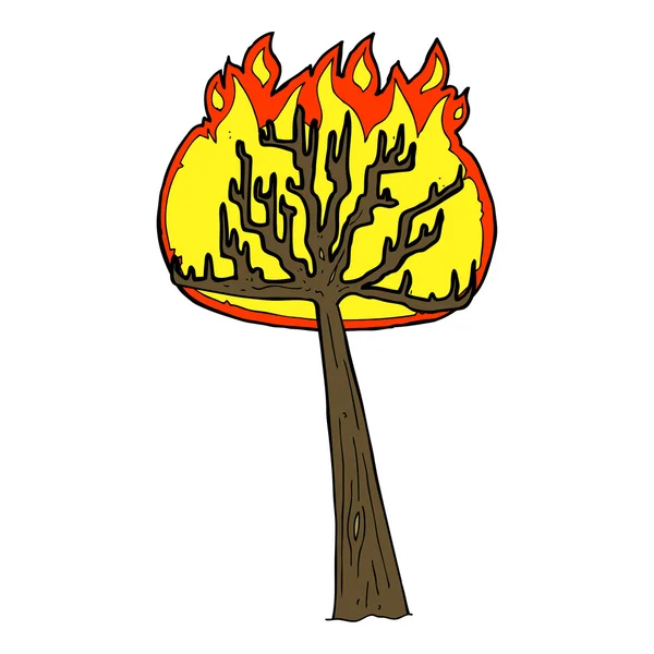 Spalanie drzewo kreskówka — Wektor stockowy