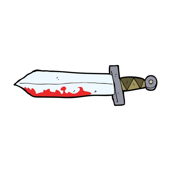 Cartoon bloody sword — Stock Vector