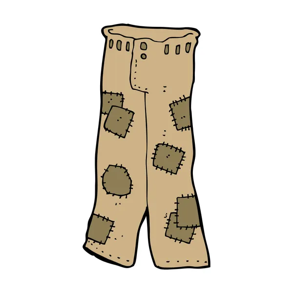 Dessin animé patché vieux pantalon — Image vectorielle