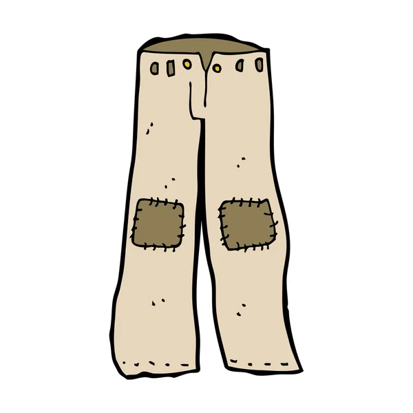 Dibujos animados parcheado pantalones viejos — Archivo Imágenes Vectoriales