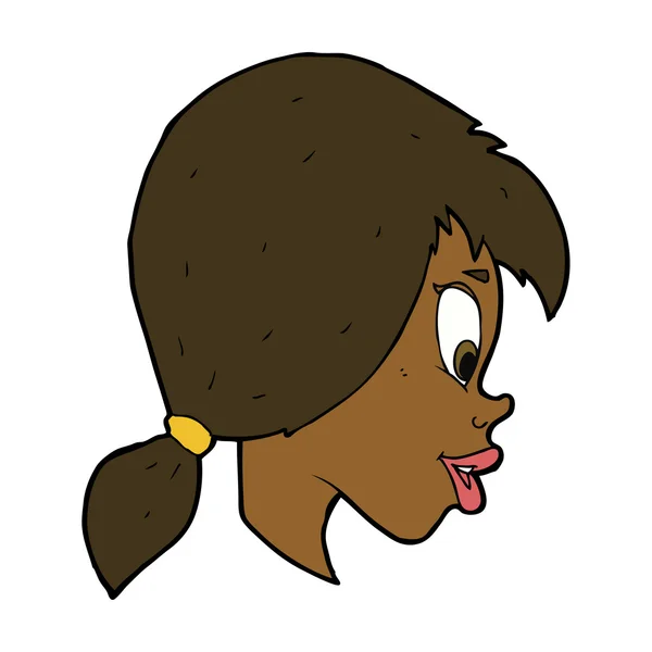 कार्टून सुंदर महिला चेहरा — स्टॉक व्हेक्टर