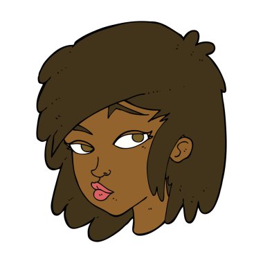 karikatür meraklı kadın