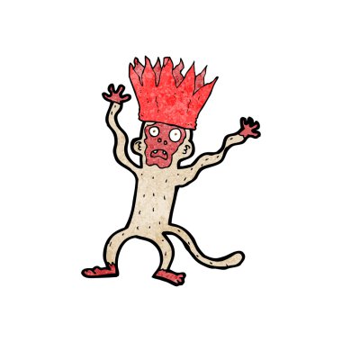 karikatür ürkek monkey