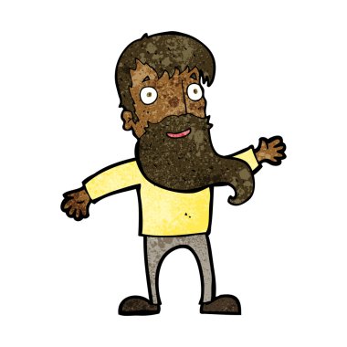 Çizgi filmdeki sakallı adam.