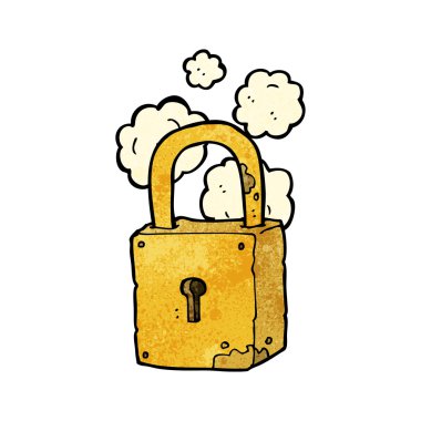 karikatür paslı kilit