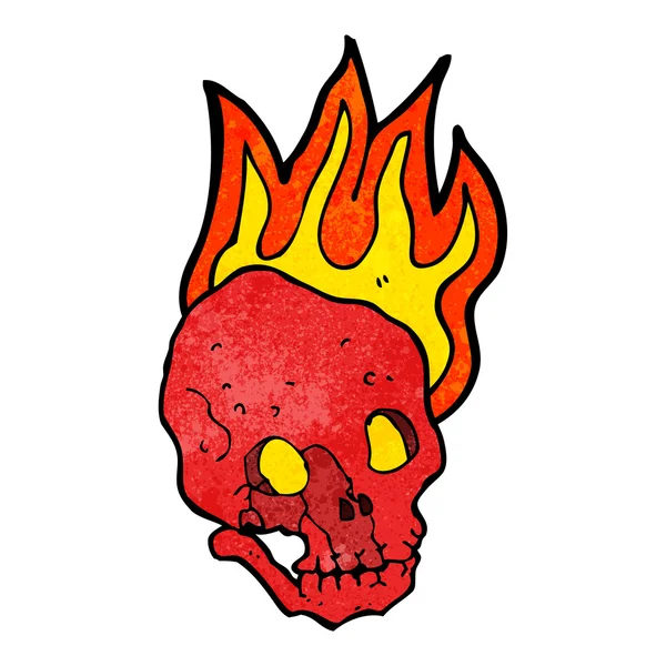 Cartoon flaming skull — Stock Vector