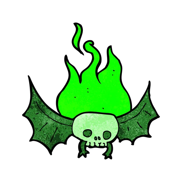 Cartoon spooky skull bat — Stock Vector