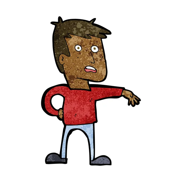 Cartoon man maken kamp gebaar — Stockvector