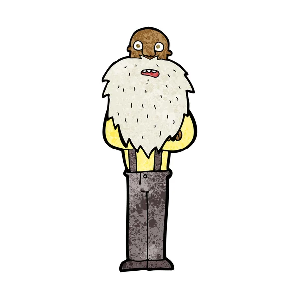 Dessin animé barbu vieillard — Image vectorielle