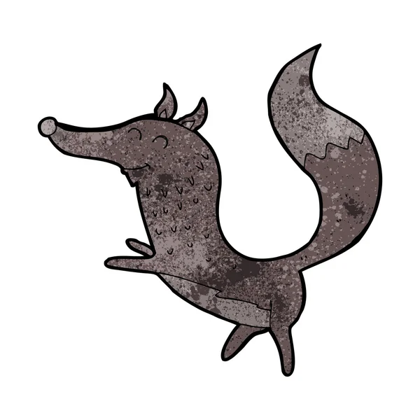 Cartone animato lupo felice — Vettoriale Stock
