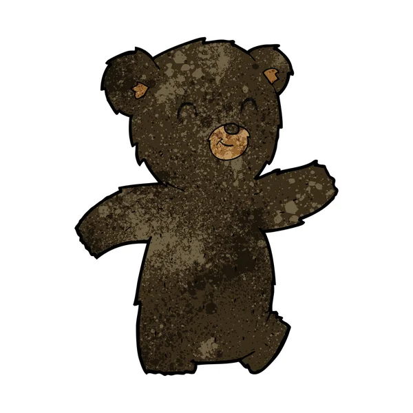 Cute cartoon black bear — Stock Vector