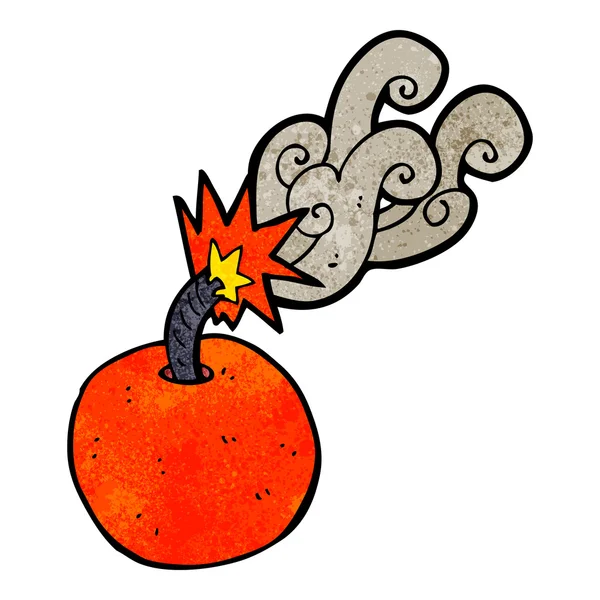 Caricature brûlant la bombe — Image vectorielle