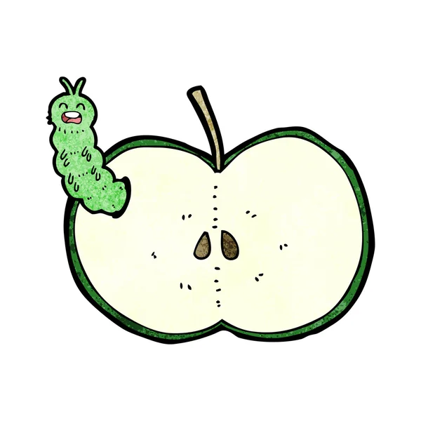 Insetto del fumetto mangiare mela — Vettoriale Stock