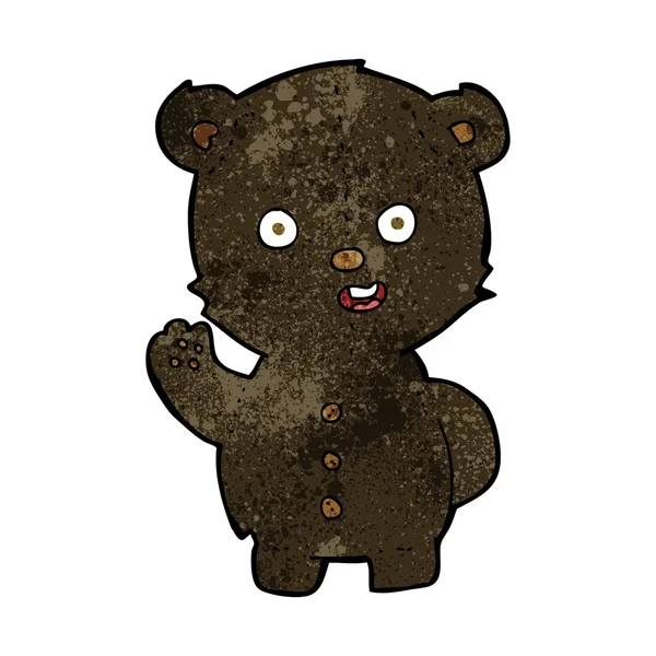 Carino cartone animato orso nero — Vettoriale Stock