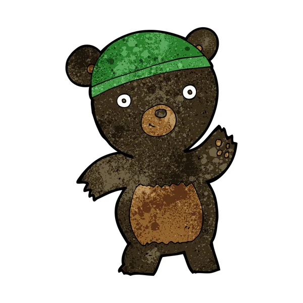 Söt tecknad svart björn — Stock vektor