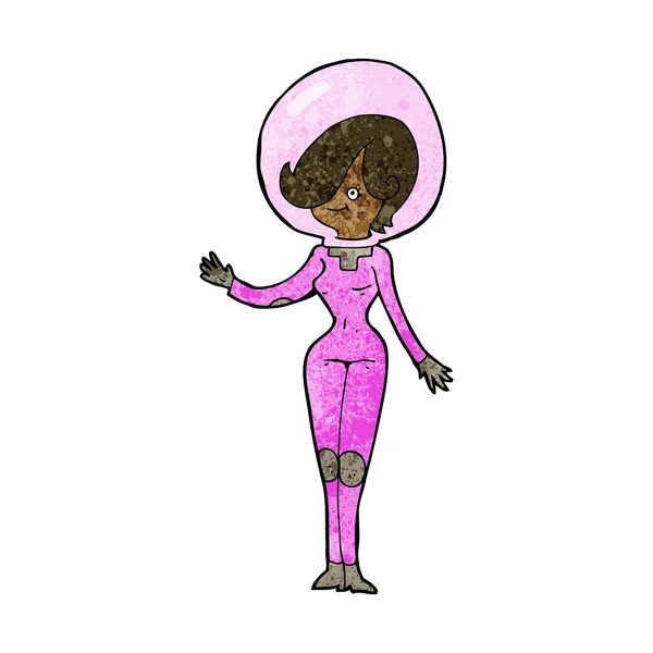Cartoon ruimte vrouw — Stockvector