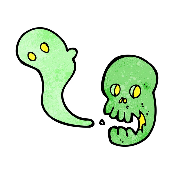 Cartoon spooky schedel — Stockvector