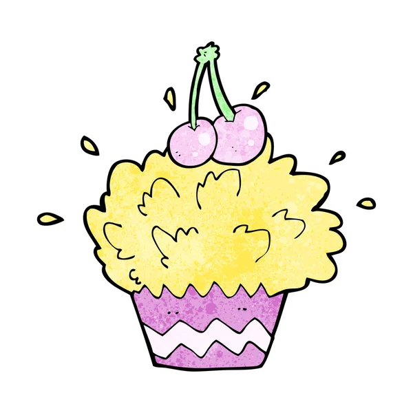 Cartoon exploderende cupcake — Stockvector