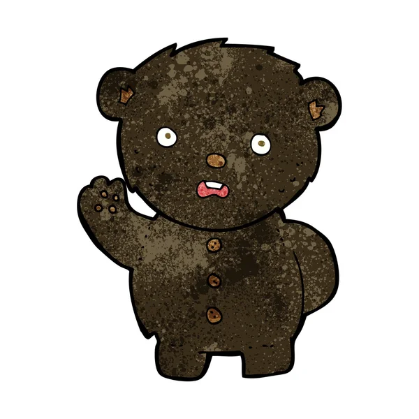 Несчастный черный плюшевый медведь — стоковый вектор