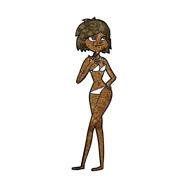 Kobieta kreskówka w bikini — Wektor stockowy