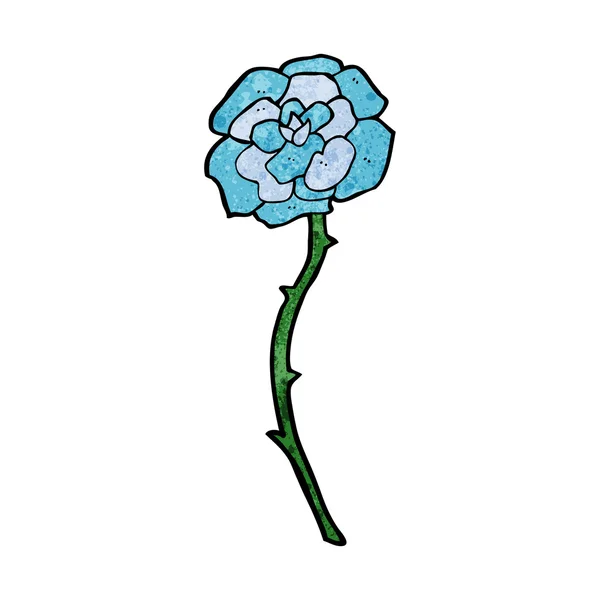 Dibujos animados de tatuaje de flor azul — Vector de stock