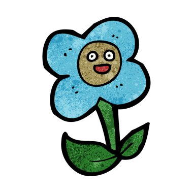 yüzü olan çizgi film çiçek