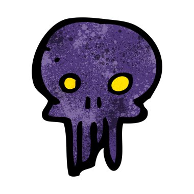 karikatür ürkütücü kafatası sembolü