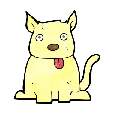 Çizgi filmdeki köpek dilini çıkartıyor.