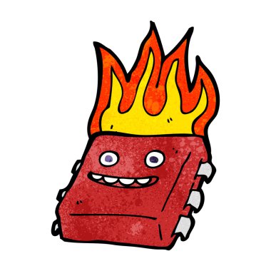 çizgi film kırmızı sıcak bilgisayar çipi