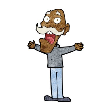 Çizgi film stresli ihtiyar.