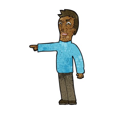 Çizgi filmdeki kızgın adam işaret ediyor