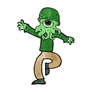 Çizgi film uzaylı canavar adam