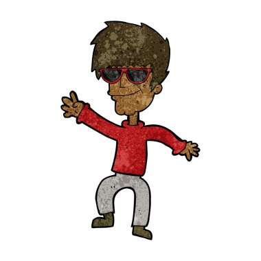 karikatür sallayarak cool adam