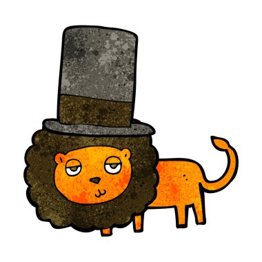 Çizgi film aslanı silindir şapkalı