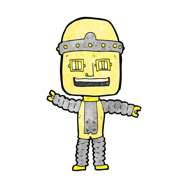 Cartoon viftande robot — Stock vektor