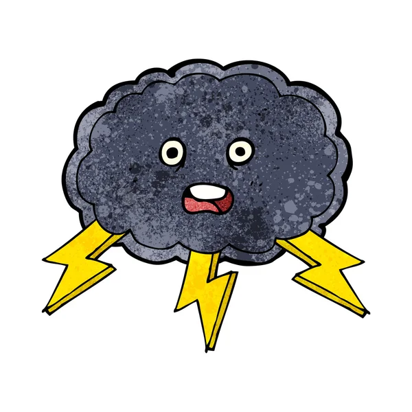 Nube de dibujos animados y rayo símbolo del perno — Vector de stock