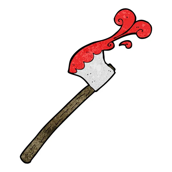 Cartoon bloody axe — Stock Vector