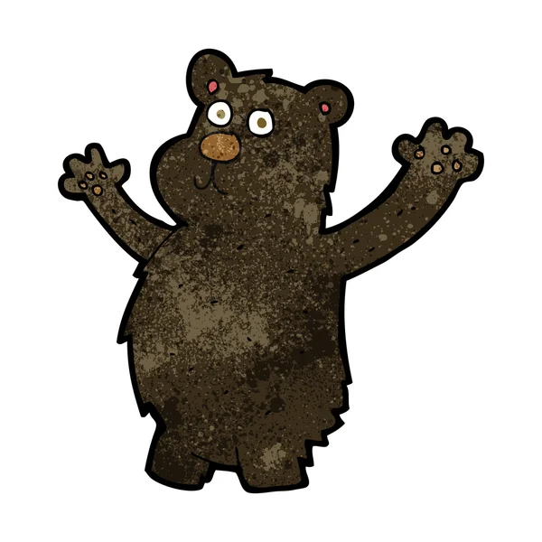 Cartoon funny black bear — Stock Vector