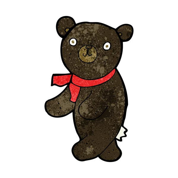 Mignon dessin animé ours en peluche noir — Image vectorielle