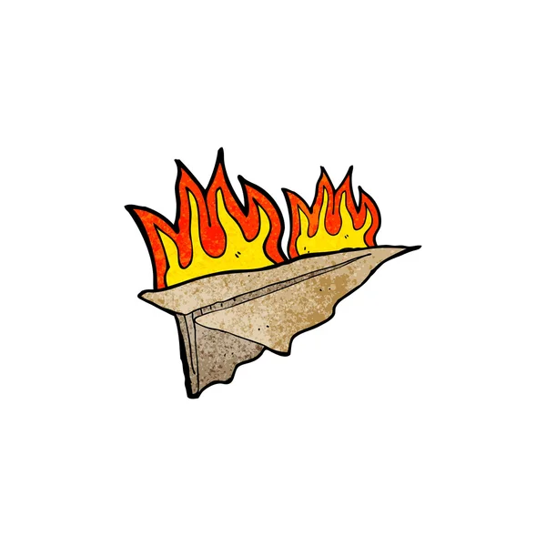 Dibujos animados quemar papel avión — Archivo Imágenes Vectoriales