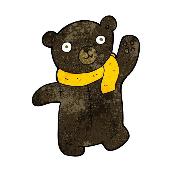Cute cartoon black teddy bear — Stock Vector