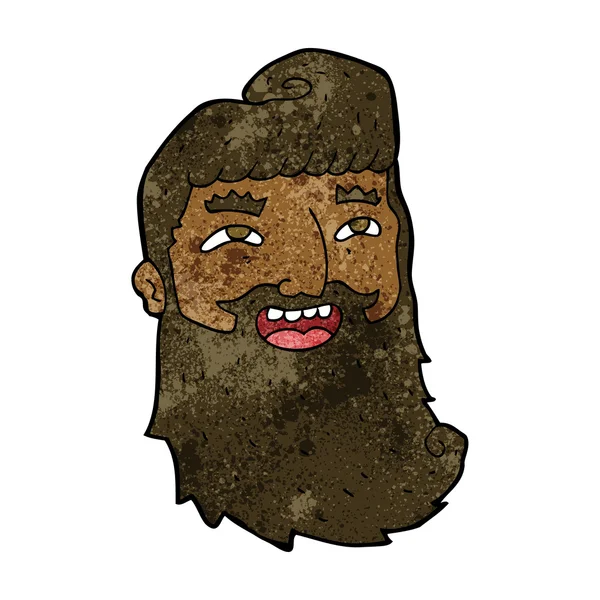Cartone animato ridere uomo barbuto — Vettoriale Stock