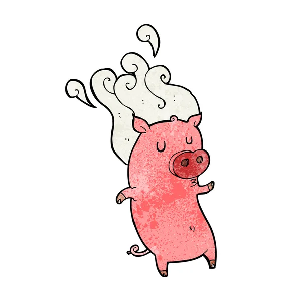 Śmierdzący kreskówka świnia — Wektor stockowy