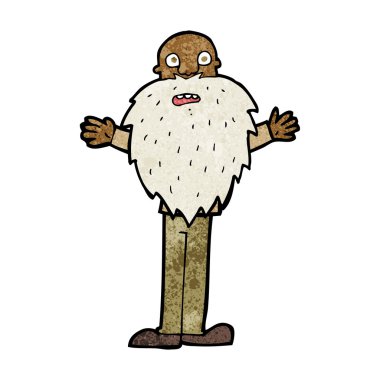 Çizgi film sakallı yaşlı adam