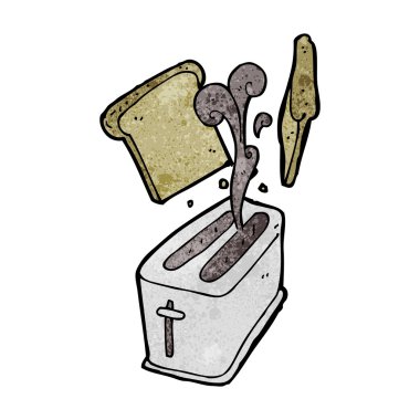 Çizgi film tost makinesi ekmek tükürüyor.