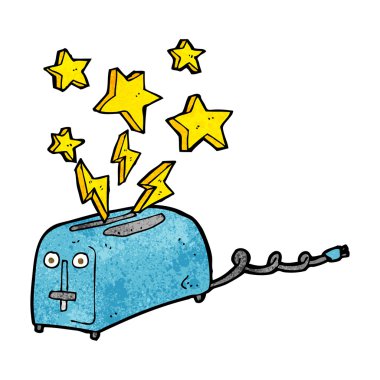 karikatür pırıltılı tost makinesi
