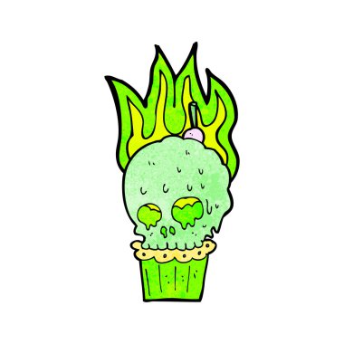 Çizgi Film ürkütücü kafatası cupcake