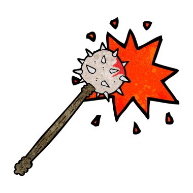 Karikatür kanlı ortaçağ biber gazı